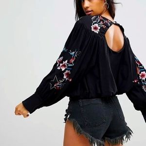 Free People embroidered Lita top